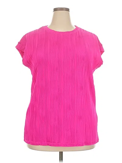 Pre-owned Unbranded Short Sleeve Blouse In Pink