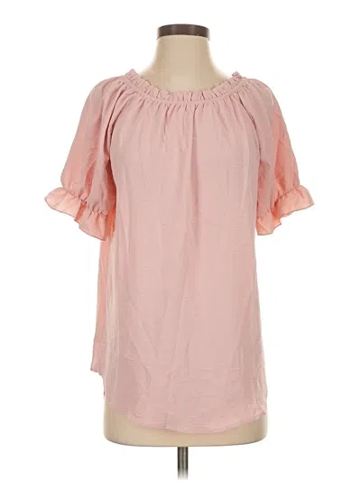 Pre-owned Unbranded Short Sleeve Blouse In Pink