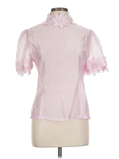 Pre-owned Unbranded Short Sleeve Blouse In Pink