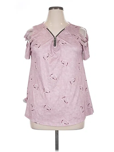 Pre-owned Unbranded Short Sleeve Blouse In Pink