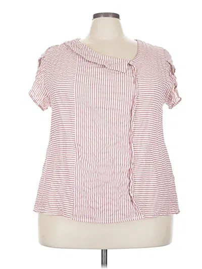 Pre-owned Unbranded Short Sleeve Blouse In Pink