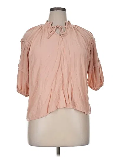 Pre-owned Unbranded Short Sleeve Blouse In Pink