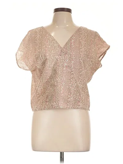 Pre-owned Unbranded Short Sleeve Blouse In Pink