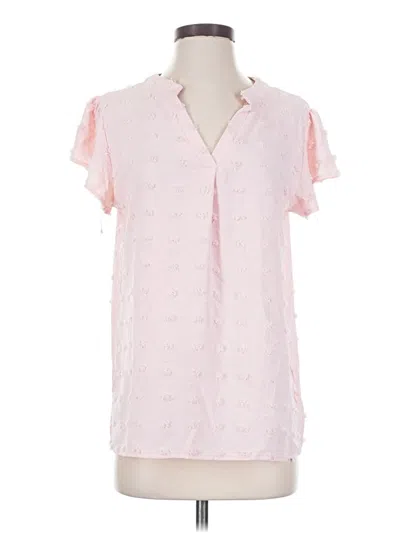 Pre-owned Unbranded Short Sleeve Blouse In Pink