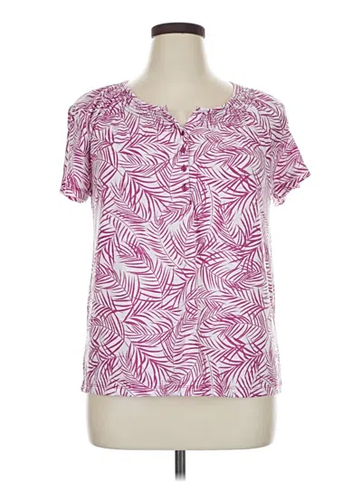 Pre-owned Unbranded Short Sleeve Blouse In Pink
