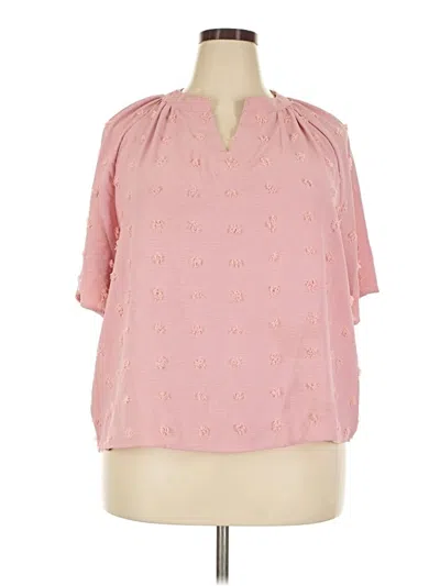 Pre-owned Unbranded Short Sleeve Blouse In Pink
