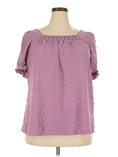 Pre-owned Unbranded Short Sleeve Blouse In Pink