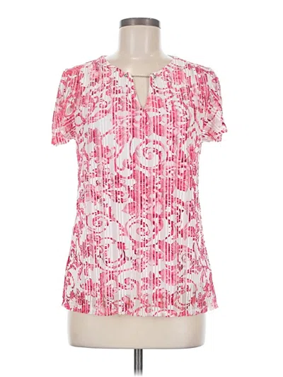 Pre-owned Unbranded Short Sleeve Blouse In Pink