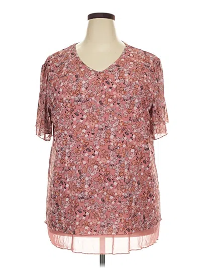 Pre-owned Unbranded Short Sleeve Blouse In Pink