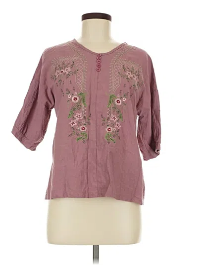 Pre-owned Unbranded Short Sleeve Blouse In Pink