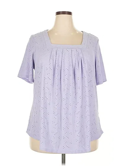 Pre-owned Unbranded Short Sleeve Blouse In Purple