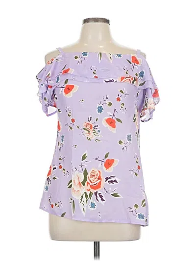 Pre-owned Unbranded Short Sleeve Blouse In Purple