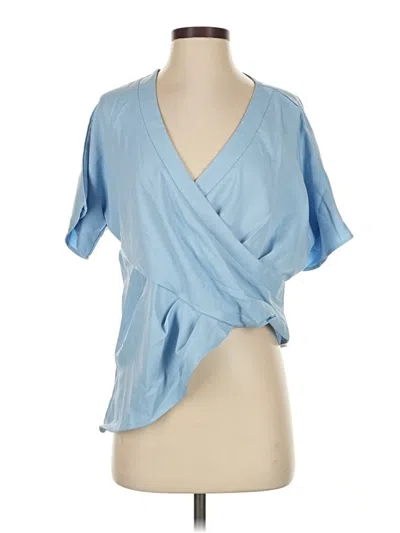 Pre-owned Unbranded Short Sleeve Blouse In Purple
