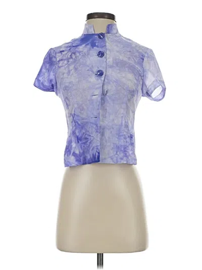 Pre-owned Unbranded Short Sleeve Blouse In Purple