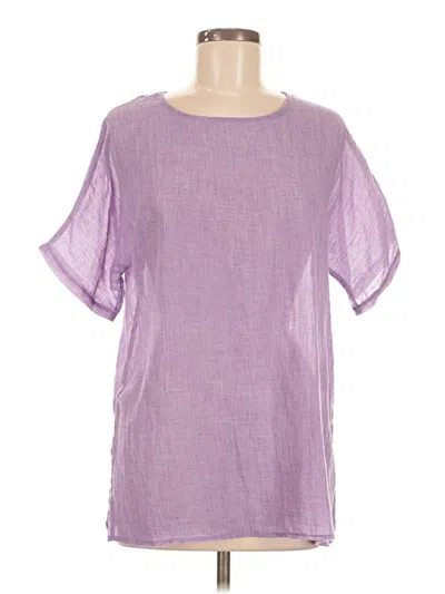 Pre-owned Unbranded Short Sleeve Blouse In Purple