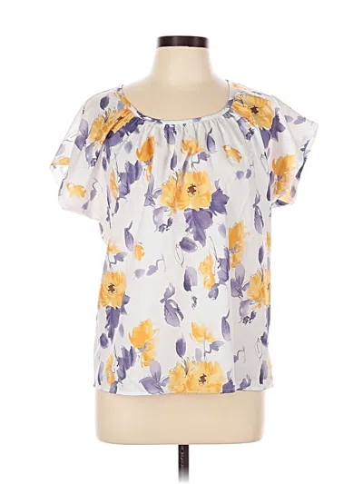 Pre-owned Unbranded Short Sleeve Blouse In Purple