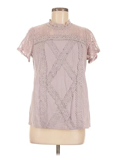 Pre-owned Unbranded Short Sleeve Blouse In Purple