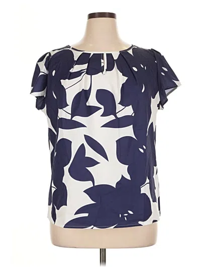 Pre-owned Unbranded Short Sleeve Blouse In Purple