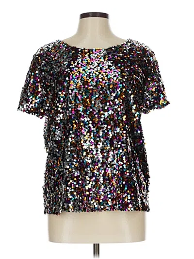 Pre-owned Unbranded Short Sleeve Blouse In Purple