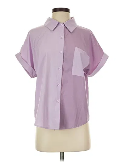 Pre-owned Unbranded Short Sleeve Blouse In Purple