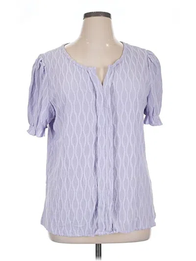 Pre-owned Unbranded Short Sleeve Blouse In Purple