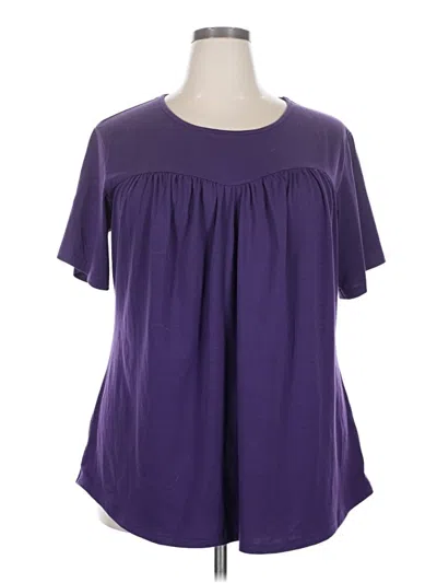 Pre-owned Unbranded Short Sleeve Blouse In Purple