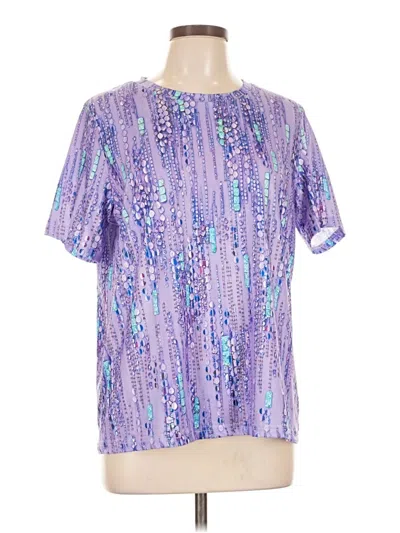 Pre-owned Unbranded Short Sleeve Blouse In Purple