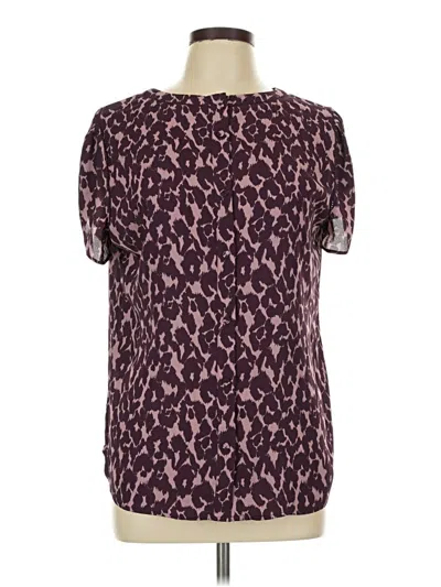Pre-owned Unbranded Short Sleeve Blouse In Purple