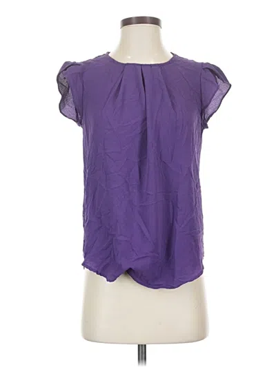 Pre-owned Unbranded Short Sleeve Blouse In Purple