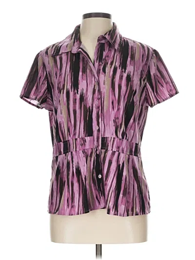 Pre-owned Unbranded Short Sleeve Blouse In Purple