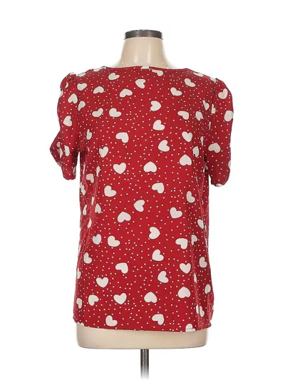 Pre-owned Unbranded Short Sleeve Blouse In Red