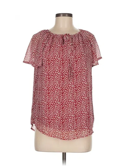 Pre-owned Unbranded Short Sleeve Blouse In Red