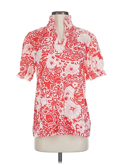 Pre-owned Unbranded Short Sleeve Blouse In Red