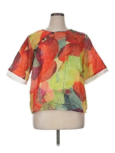 Pre-owned Unbranded Short Sleeve Blouse In Red