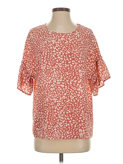 Pre-owned Unbranded Short Sleeve Blouse In Red