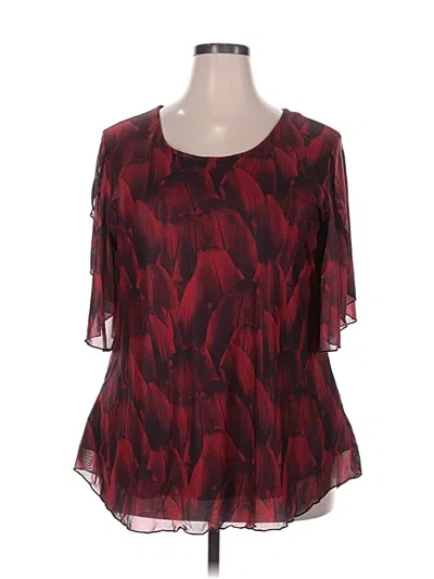 Pre-owned Unbranded Short Sleeve Blouse In Red