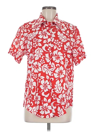 Pre-owned Unbranded Short Sleeve Blouse In Red