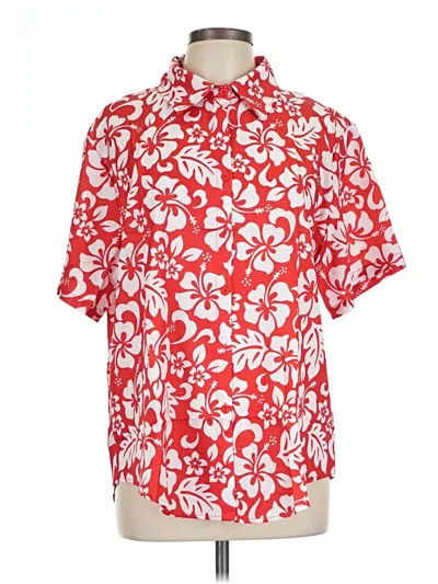 Pre-owned Unbranded Short Sleeve Blouse In Red