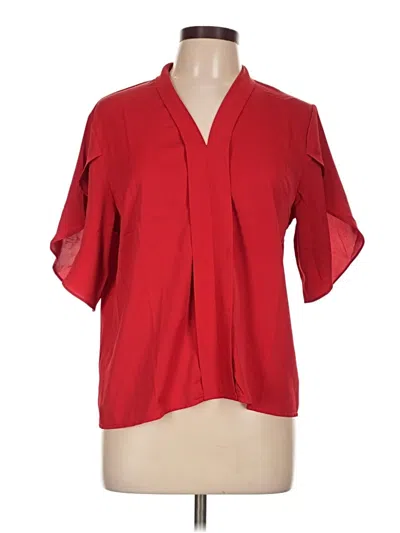 Pre-owned Unbranded Short Sleeve Blouse In Red