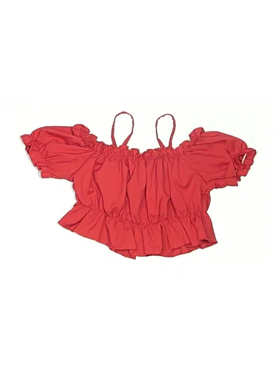 Pre-owned Unbranded Kids' Short Sleeve Blouse In Red
