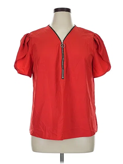 Pre-owned Unbranded Short Sleeve Blouse In Red