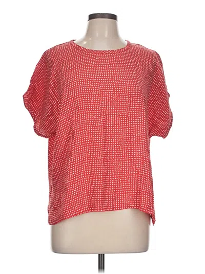 Pre-owned Unbranded Short Sleeve Blouse In Red