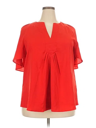 Pre-owned Unbranded Short Sleeve Blouse In Red