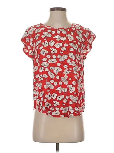 Pre-owned Unbranded Short Sleeve Blouse In Red
