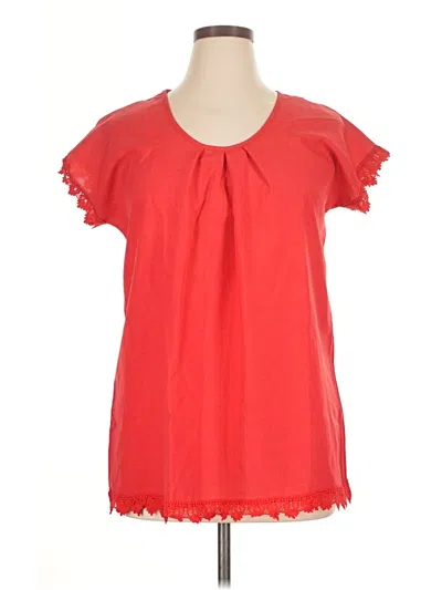 Pre-owned Unbranded Short Sleeve Blouse In Red