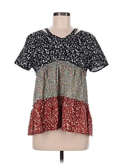 Pre-owned Unbranded Short Sleeve Blouse In Red