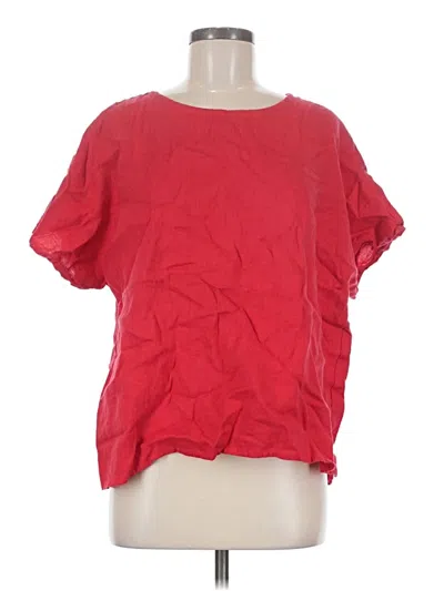 Pre-owned Unbranded Short Sleeve Blouse In Red