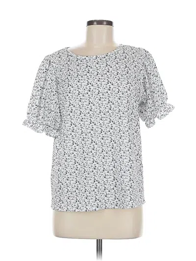 Pre-owned Unbranded Short Sleeve Blouse In Silver