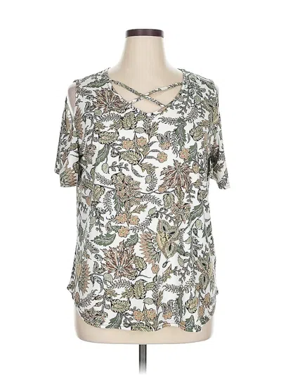 Pre-owned Unbranded Short Sleeve Blouse In Silver