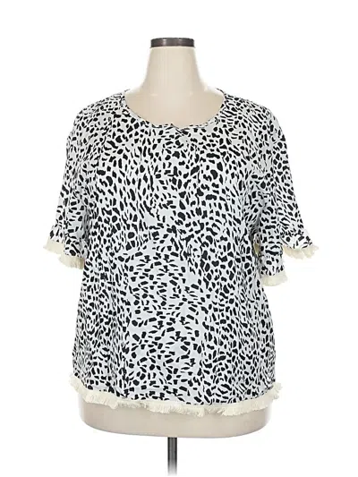 Pre-owned Unbranded Short Sleeve Blouse In Silver